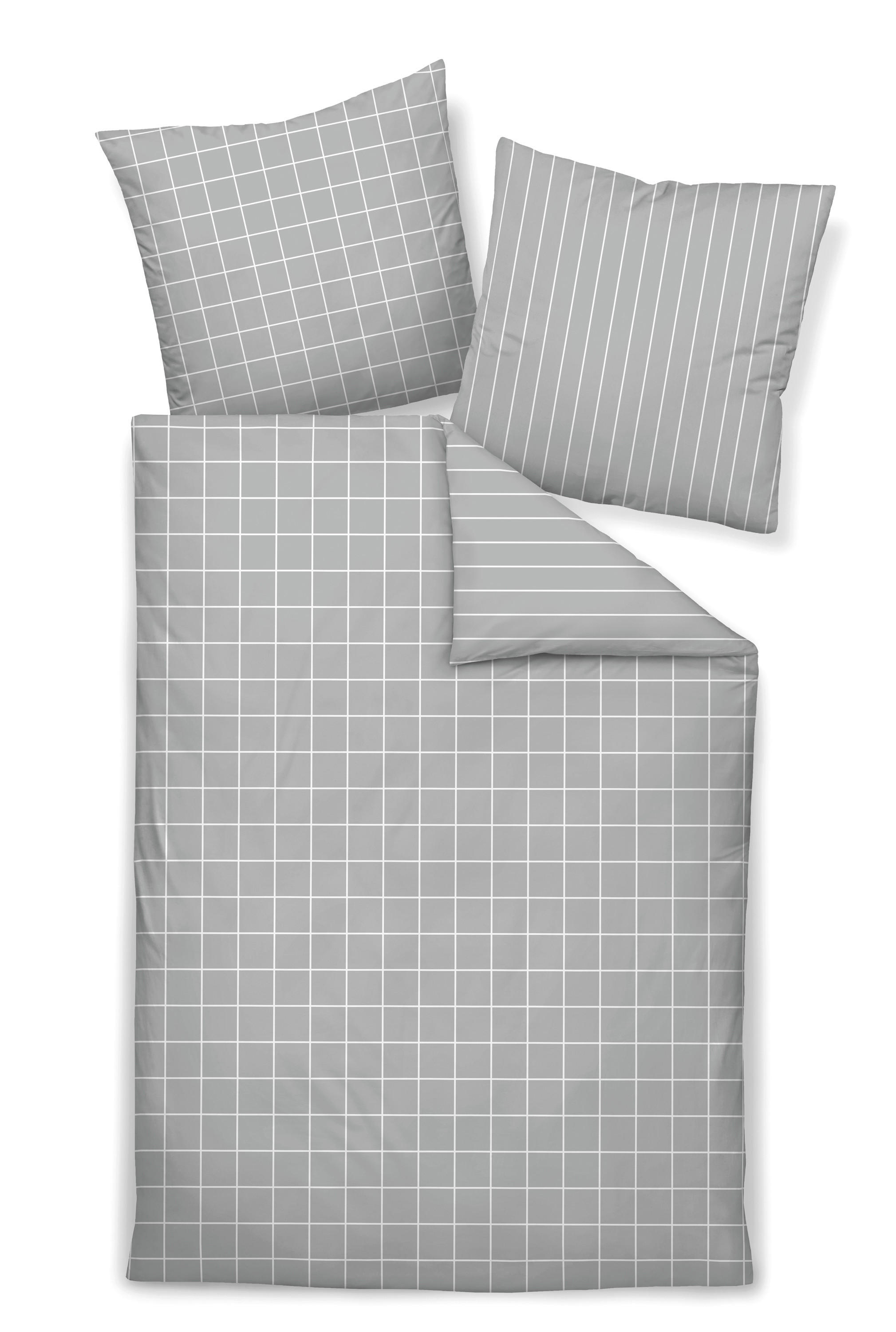 WENDEBETTWÄSCHE Giulietta Makosatin  - Weiß/Grau, Design, Textil (135/200cm) - Janine