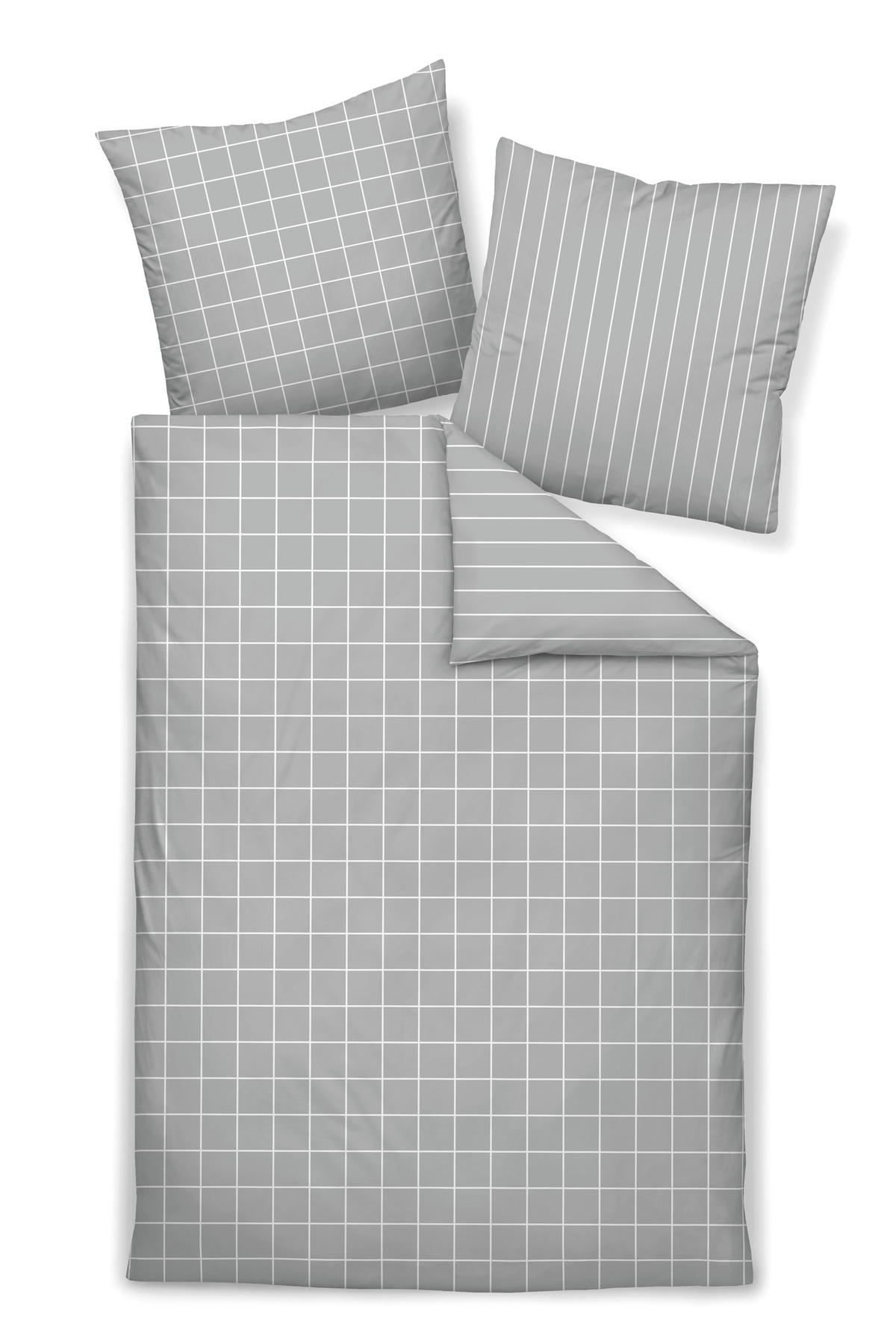 WENDEBETTWÄSCHE Giulietta Makosatin 135/200 cm  - Weiß/Grau, Design, Textil (135/200cm) - Janine