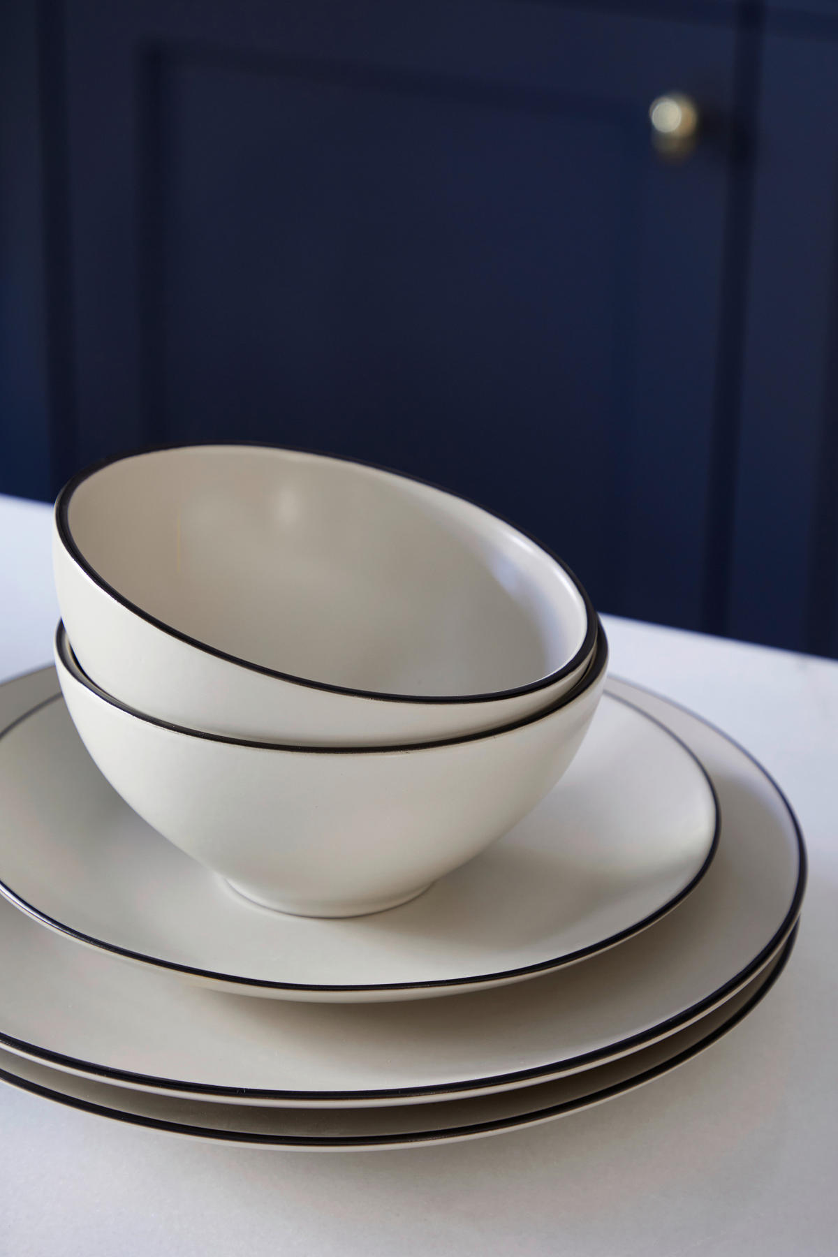 KOMBISERVICE Schwarz, Beige AUGUSTA 30-teilig 6 Personen  - Beige/Schwarz, Basics, Keramik - Costa Nova