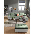 ECKSOFA  in Flachgewebe Weiß, Olivgrün  271/175 cm  - Weiß/Olivgrün, Design, Kunststoff/Textil (271/175cm) - Xora