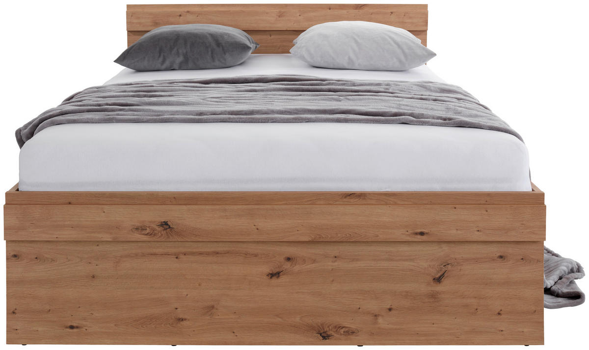 BETT 140/200 cm  in Weiß, Eichefarben  - Eichefarben/Eiche Artisan, MODERN (140/200cm) - Ondega