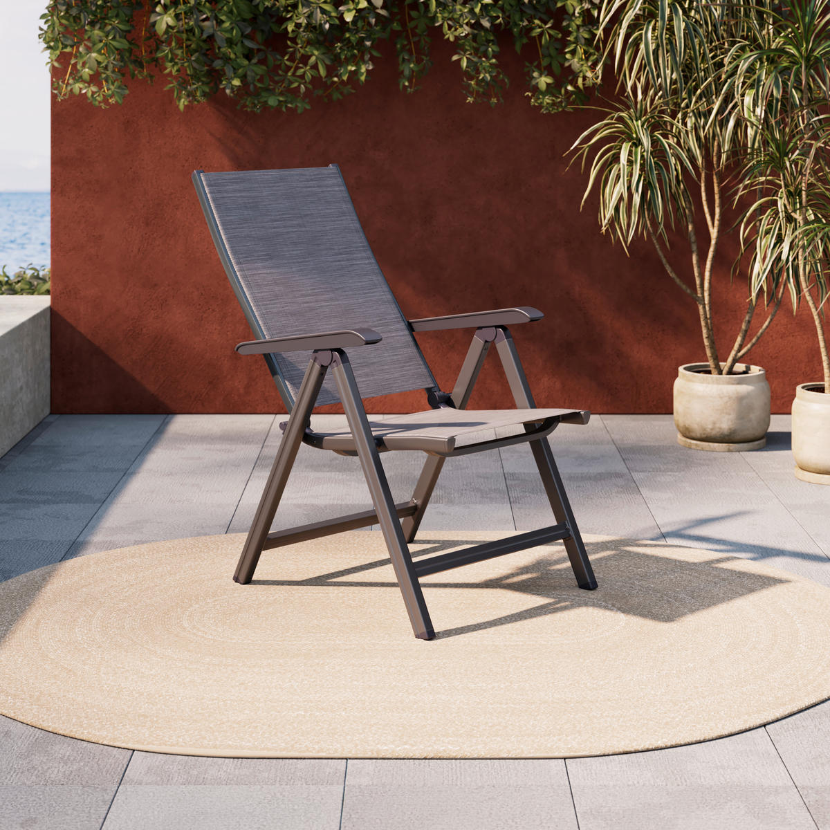 GARTENSESSEL Metall, Textil Anthrazit, Grau  - Anthrazit/Grau, Konventionell, Textil/Metall (61/109/68cm) - Kettler