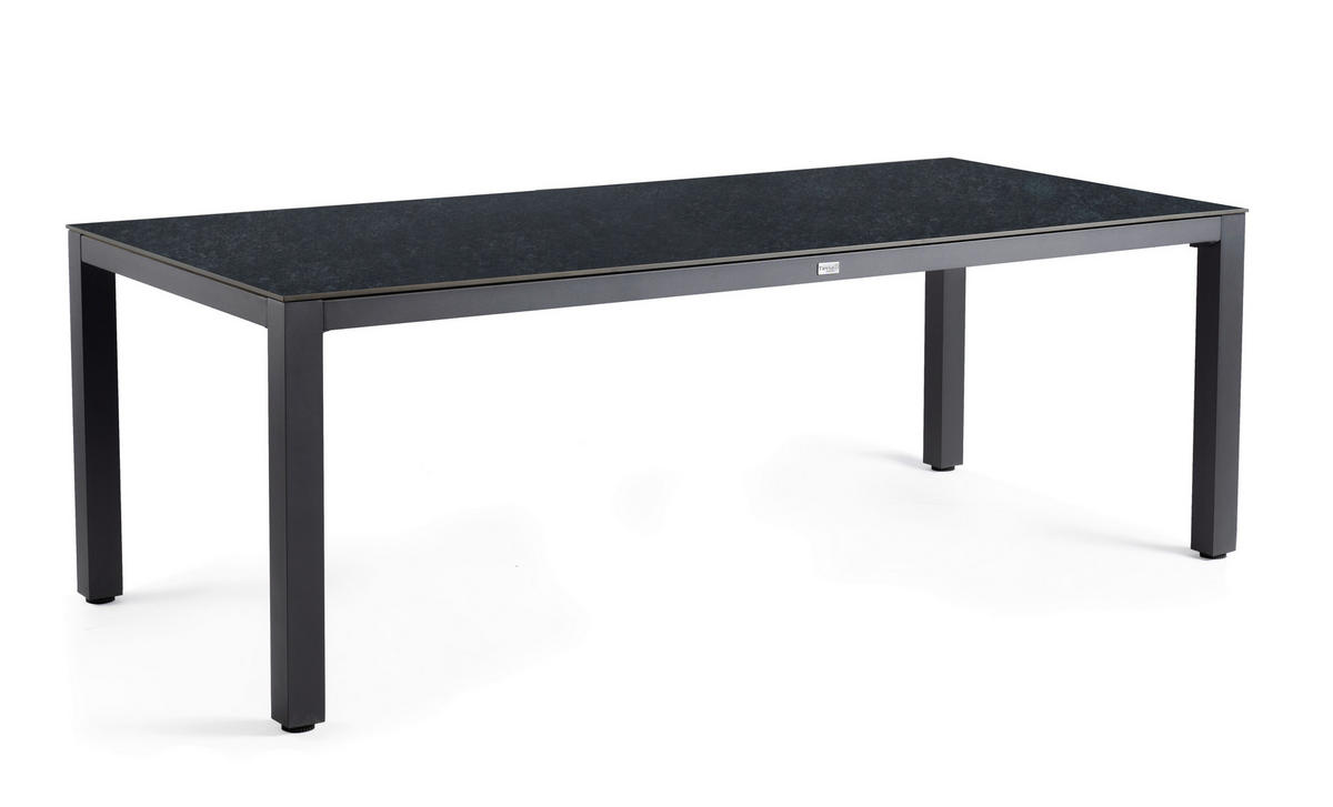 GARTENTISCH Metall, Kunststoff Anthrazit, Schwarz rechteckig  - Anthrazit/Schwarz, Basics, Kunststoff/Metall (240/100/75cm) - Tierra Outdoor