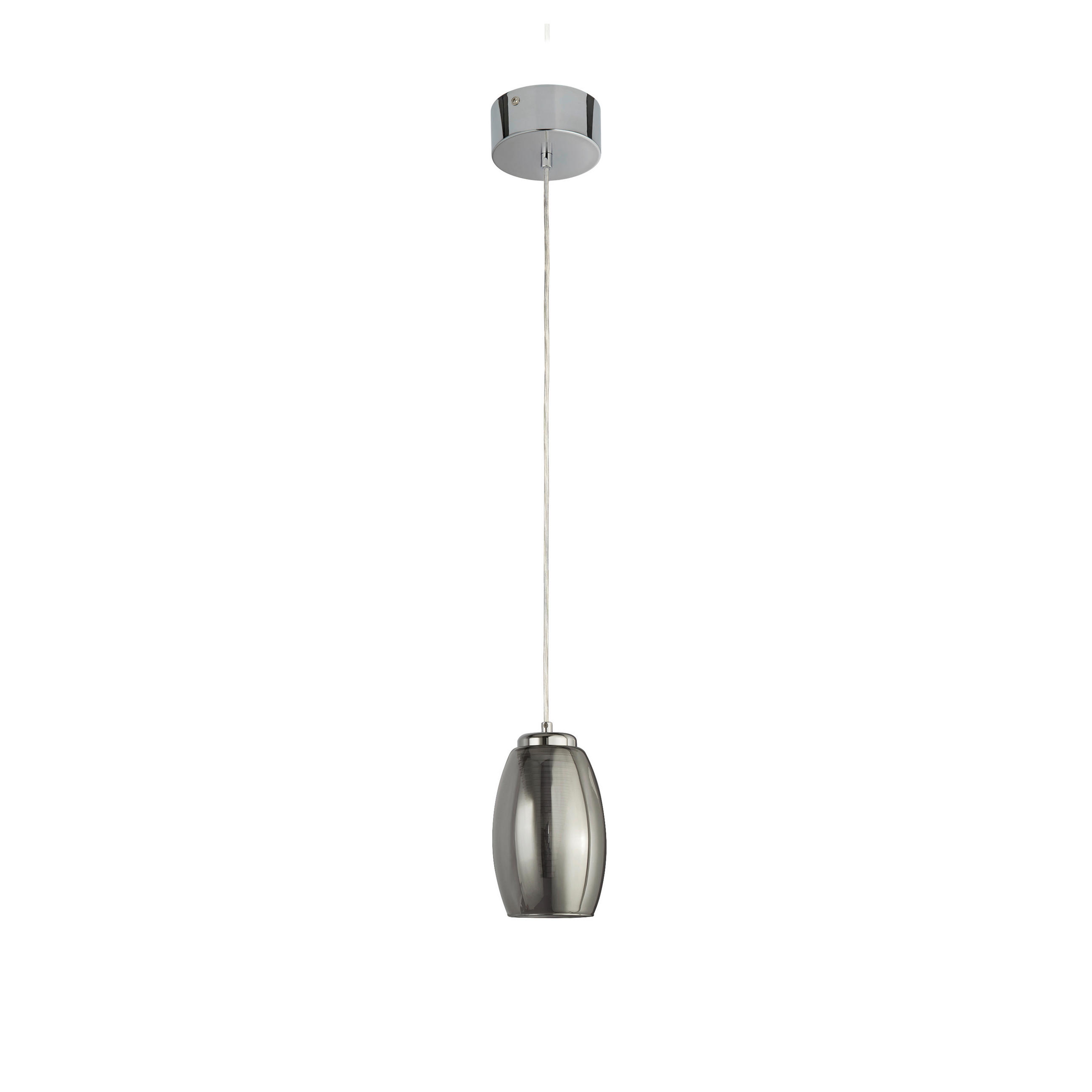 LED-HÄNGELEUCHTE Cyclone 11.5/120 cm  - Chromfarben, MODERN, Glas/Textil (11.5/120cm) - Searchlight