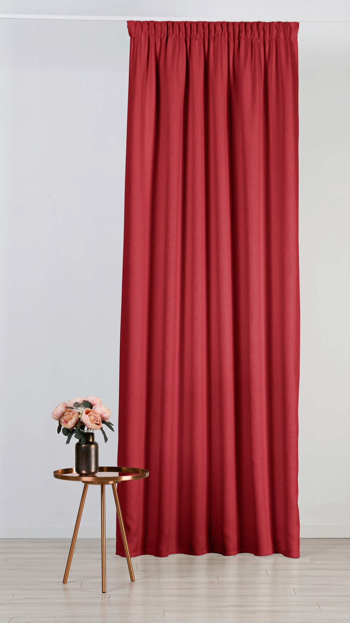 MATERIAL PERDELE ȘI DRAPERII obscuritate  - roșu închis, Basics, textil (45/280cm)