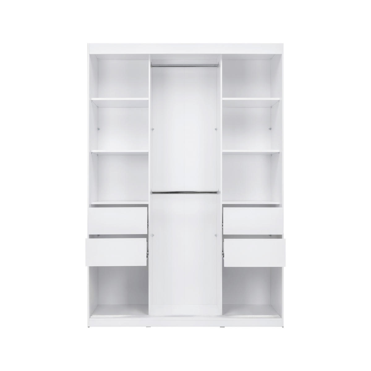 ORMAR S KLIZNIM VRATIMA bijela   - bijela/crna, Moderno, drvni materijal/metal (150/215/59,5cm) - P & B