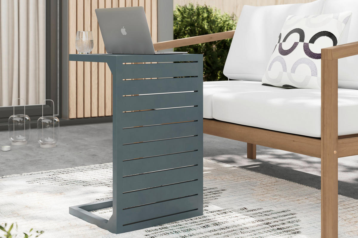 ZAHRADNÍ STOLEK, kov, 60/34/38 cm - tmavě šedá, Moderní, kov (60/34/38cm) - Ambia Garden