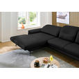 ECKSOFA in Echtleder Schwarz  - Schwarz, Design, Leder/Metall (193/332cm) - Dieter Knoll