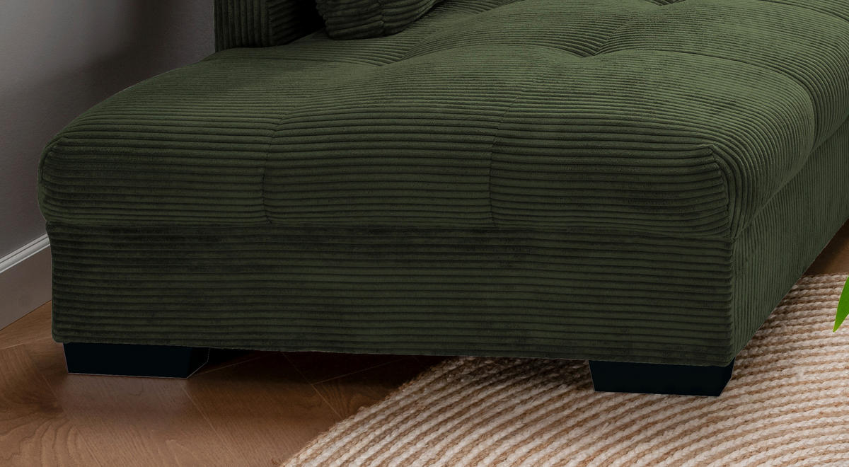 KUTNA GARNITURA tekstil  tamno zelena   - tamno zelena/bež, Design, tekstil/drvo (202/298cm) - MID.YOU