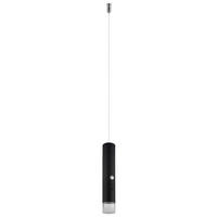 LED-HÄNGELEUCHTE PELO 38/120 cm   - Klar/Schwarz, Design, Kunststoff/Metall (38/120cm) - Globo