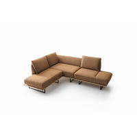 ECKSOFA Dunkelorange Chenille Rücken echt, Armteilverstellung, Relaxfunktion, Drehsitzfunktion  - Dunkelorange/Schwarz, Design, Holz/Textil (209/252cm) - Koinor