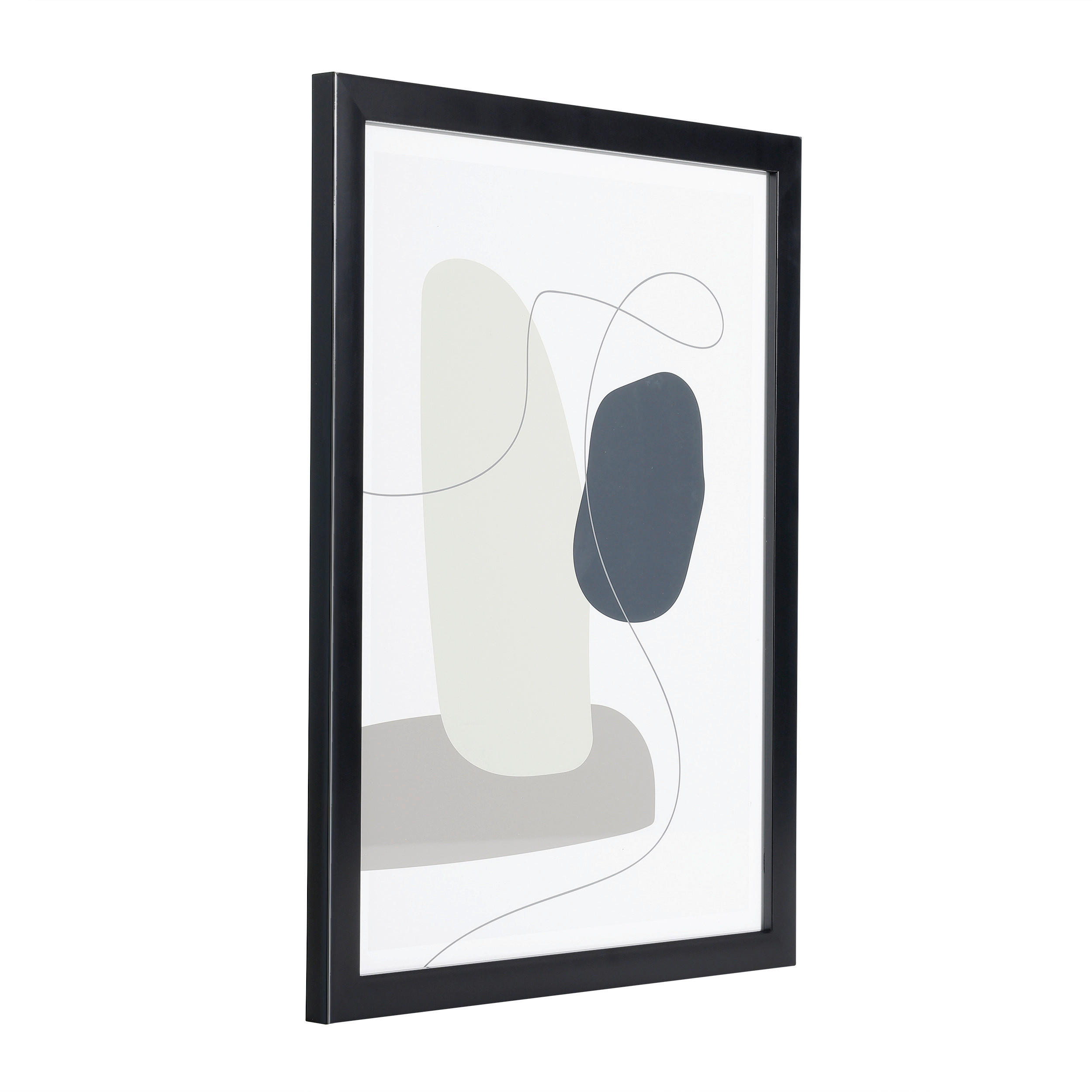 DRUCKGRAFIK Abstraktes Creme, Schwarz, Taupe  - Taupe/Creme, Trend, Glas/Papier (33/1,6/43cm) - Eglo