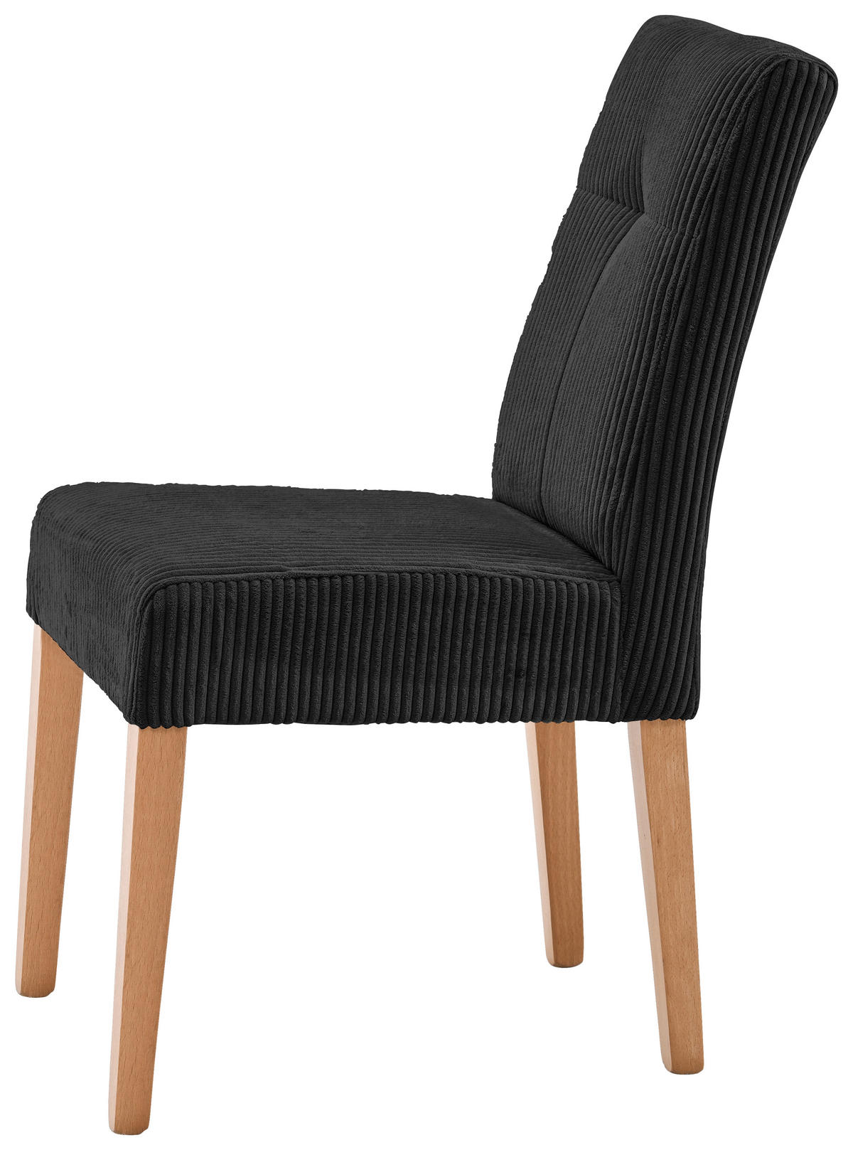 STUHL in Holz, Textil Schwarz, Buchefarben  - Buchefarben/Schwarz, KONVENTIONELL, Holz/Textil (47,5/91,5/63cm) - home24