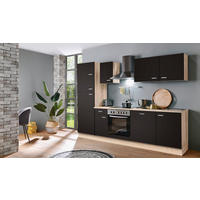 KÜCHENBLOCK 270 cm   in Sonoma Eiche, Dunkelbraun  - Dunkelbraun/Silberfarben, KONVENTIONELL, Holzwerkstoff/Kunststoff (270cm) - Menke