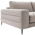 ECKSOFA in Velours Sandfarben  177/253 cm  - Sandfarben/Schwarz, Design, Textil/Metall (177/253cm) - Dieter Knoll