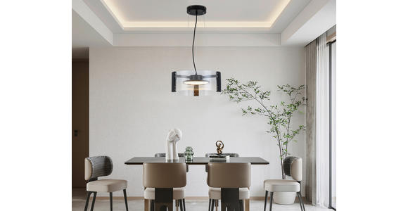 LED-HÄNGELEUCHTE 40/120 cm - Transparent/Schwarz, Design, Kunststoff/Metall (40/120cm) - Novel