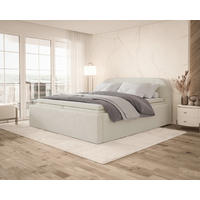 BOXBETT 180/200 cm,  in Beige, Bettkasten, Topper, H2 = mittel  - Beige, MODERN, Textil (180/200cm) - MID.YOU
