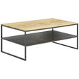 COUCHTISCH Wildeiche massiv, vollmassiv, Hartholz 100/60/41 cm rechteckig Wildeiche  - Wildeiche/Schwarz, Design, Holz/Metall (100/60/41cm) - Johann Jakob