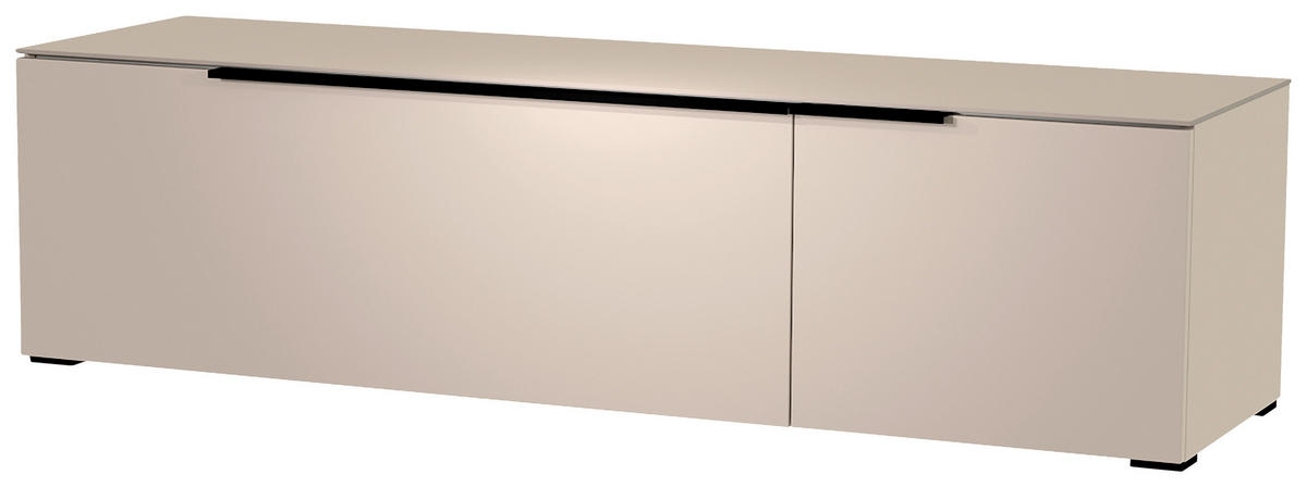 LOWBOARD Schwarz, Sandfarben  160/43/45 cm  - Sandfarben/Schwarz, Design, Glas/Holzwerkstoff (160/43/45cm) - Moderano