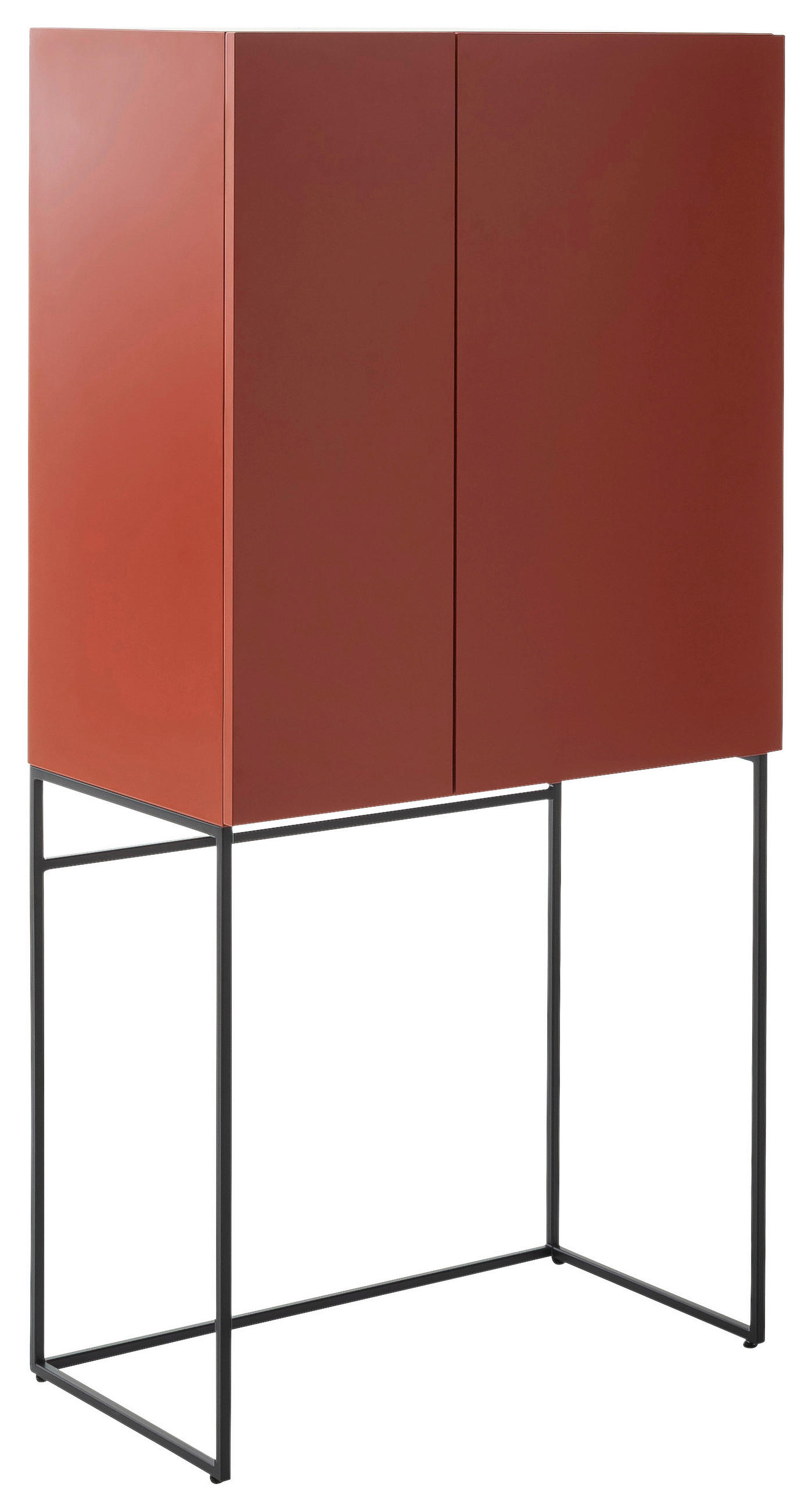 BARSCHRANK Rot  80/165/45 cm  - Rot/Schwarz, Design, Holzwerkstoff/Metall (80/165/45cm) - Schöner Wohnen