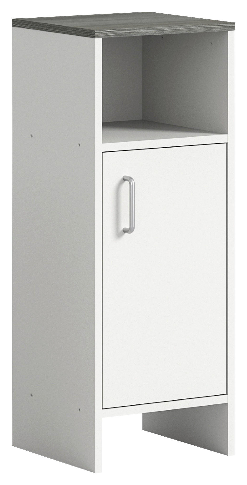 UNTERSCHRANK 32/82/28 cm   - Silberfarben/Weiß, MODERN, Holzwerkstoff/Kunststoff (32/82/28cm) - Xora