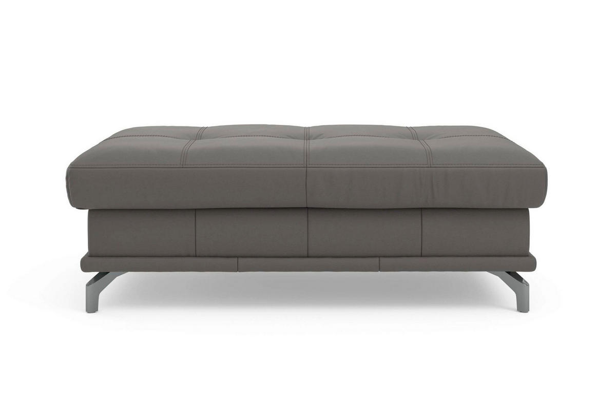 HOCKER COSTELLO E Echtleder Mokka  - Schwarz/Mokka, Basics, Leder/Metall (133/47/72cm) - Sit & More