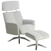 RELAXSESSELSET Samt Hocker    - Chromfarben/Grau, MODERN, Textil/Metall (72/103.5/88cm) - P & B