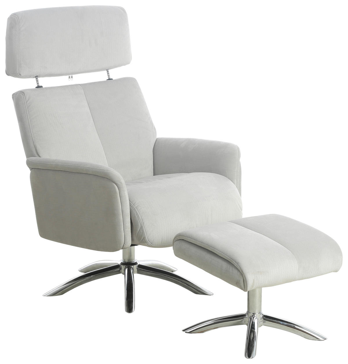RELAXSESSELSET Samt Hocker    - Chromfarben/Grau, MODERN, Textil/Metall (72/103.5/88cm) - P & B