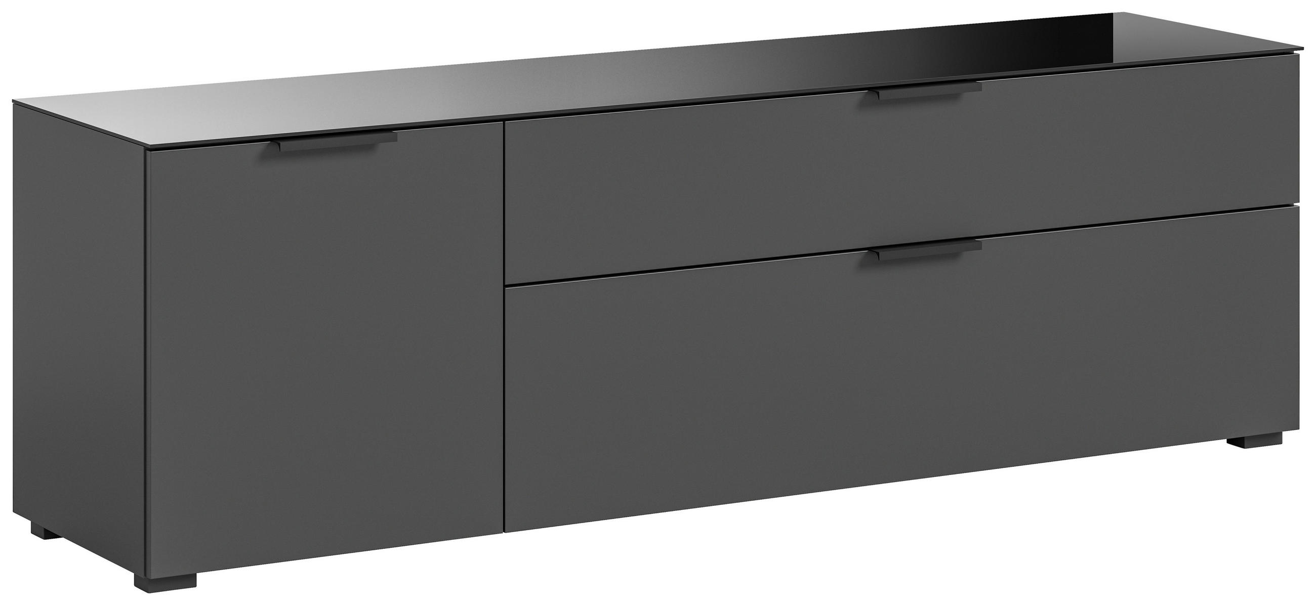 NISKA KOMODA   160/51/40 cm   antracit   - antracit, Design, staklo/drvni materijal (160/51/40cm) - Livetastic