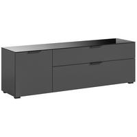 LOWBOARD  in 160/51/40 cm  - Anthrazit, Design, Glas/Holzwerkstoff (160/51/40cm) - Livetastic