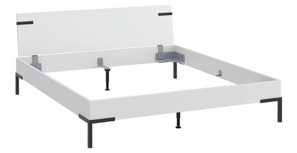 BETT 180/200 cm,  in Weiß  - Schwarz/Weiß, Design, Metall (180/200cm) - Xora