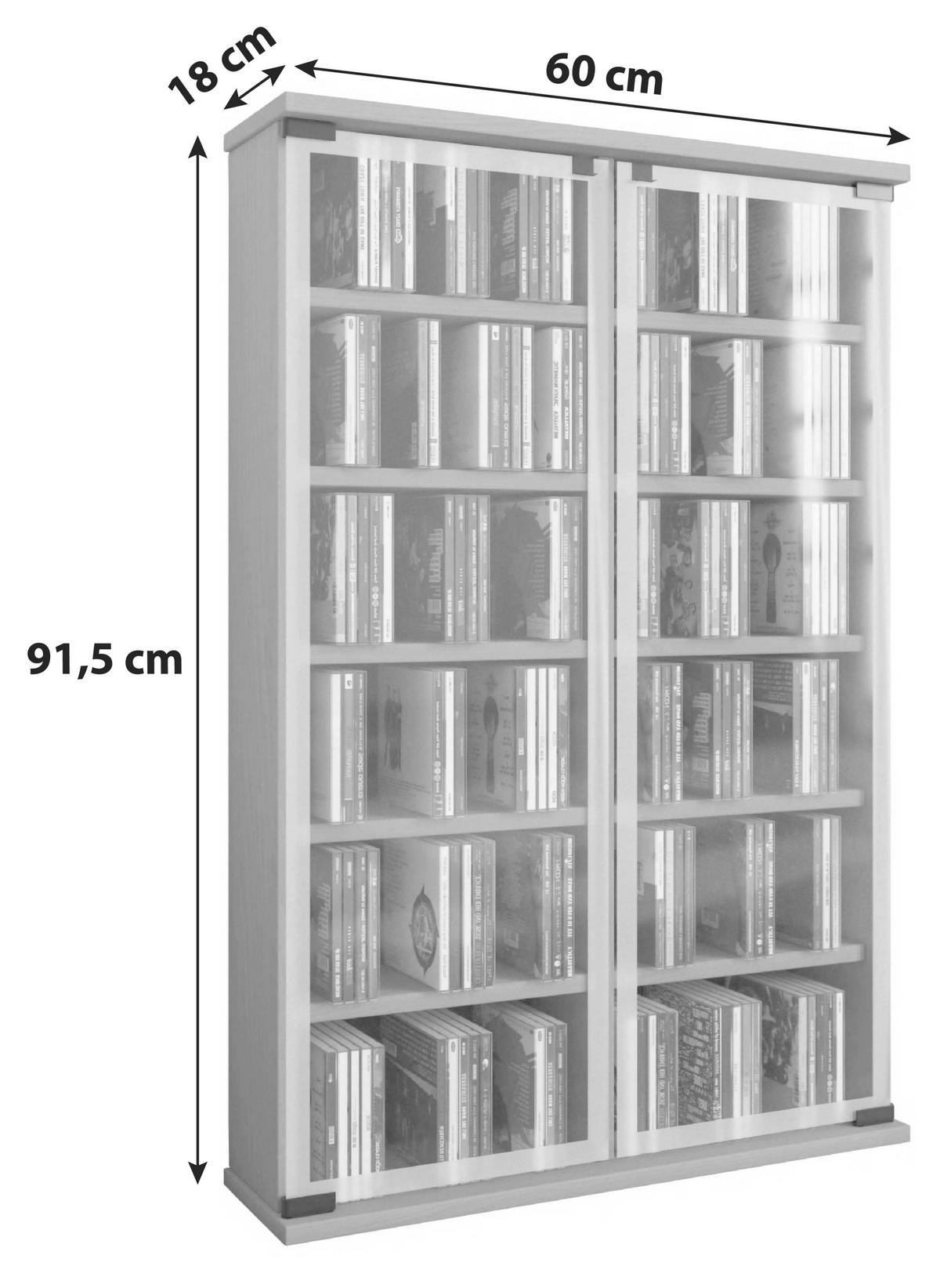 CD-HYLLA 60/92/18 cm  - svart, Klassisk, trämaterial/glas (60/92/18cm) - MID.YOU