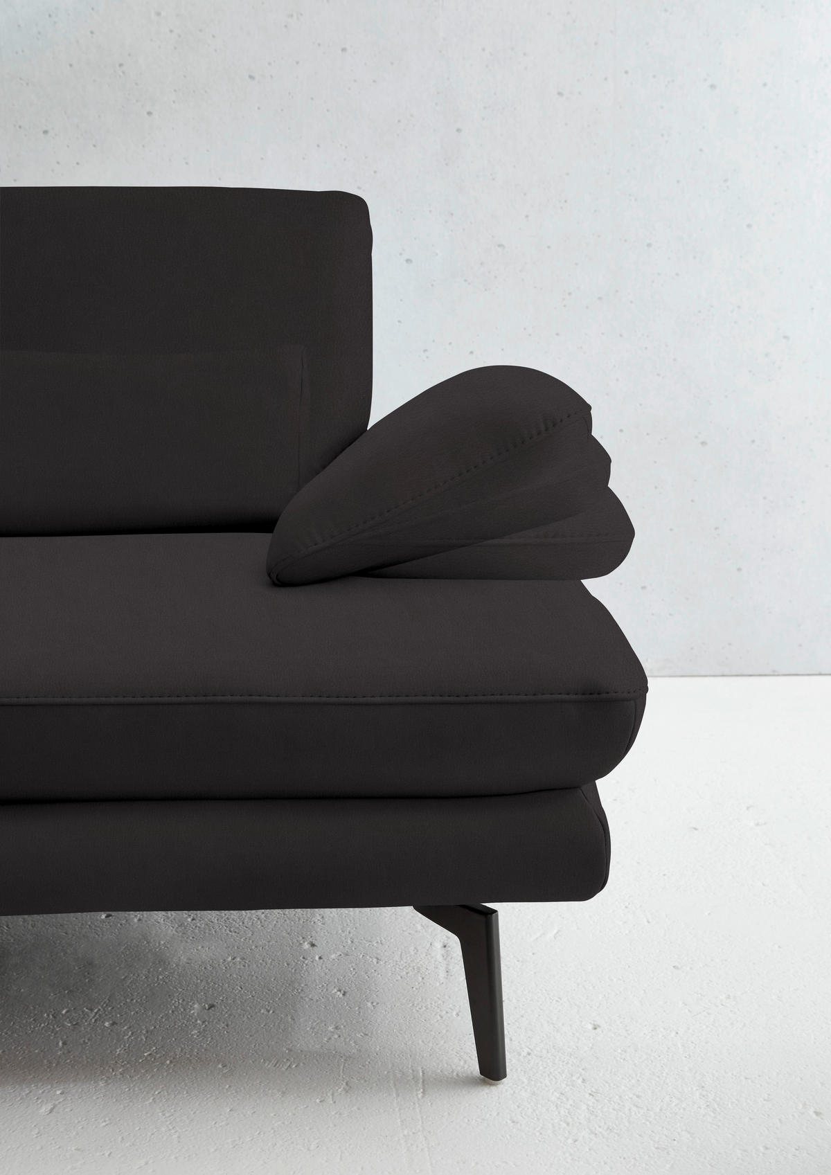 2,5-SITZER in Echtleder Dunkelbraun  - Dunkelbraun/Schwarz, Design, Leder/Metall (196/86/104cm) - Dieter Knoll