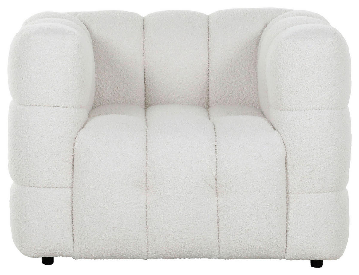 SESSEL in Flachgewebe Weiss  - Weiss/Schwarz, Trend, Kunststoff/Textil (93/67/86cm)