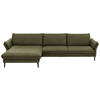 ECKSOFA in Echtleder Grün  - Schwarz/Grün, Design, Leder/Metall (172/334cm) - Valdera