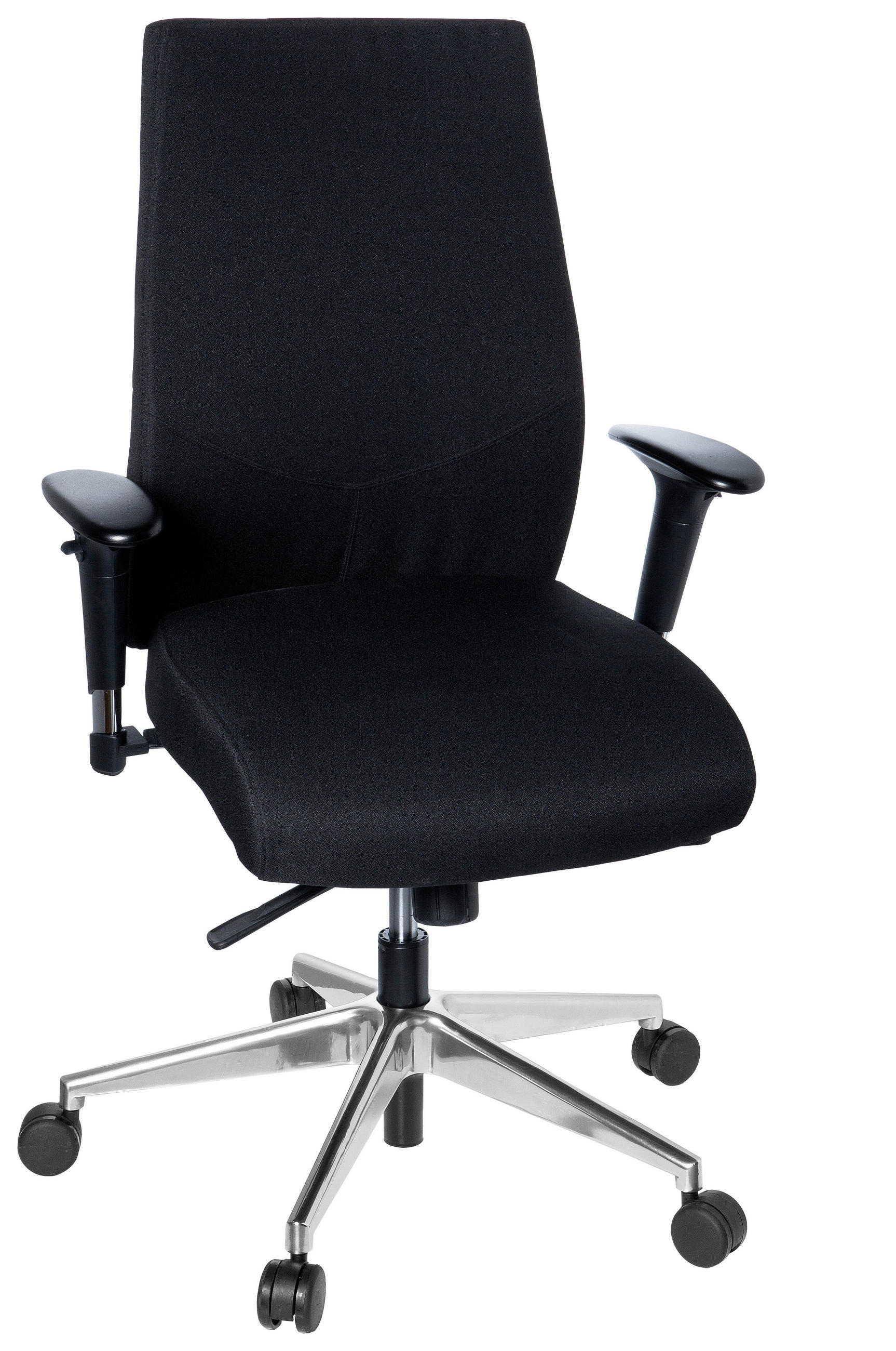 OTOČNÁ ŽIDLE, plochá tkanina, černá - černá/barvy hliníku, Moderní, kov/textil (57/116/51cm) - MID.YOU