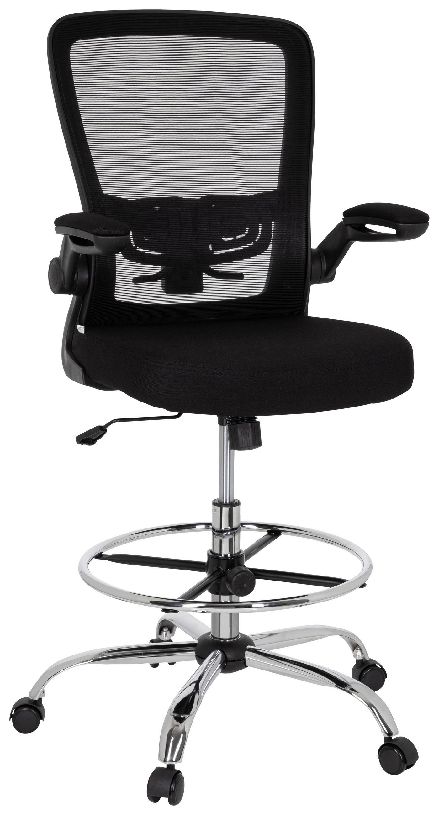 MID.YOU OTOČNÁ ŽIDLE, síťovina, plochá tkanina, černá