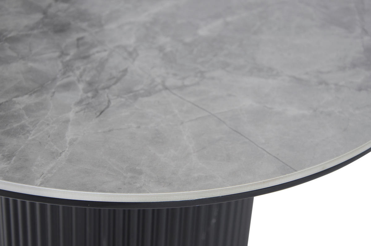 BEISTELLTISCH 50/50/45 cm Schwarz, Hellgrau rund  - Hellgrau/Schwarz, Design, Keramik/Holzwerkstoff (50/50/45cm) - Stylife
