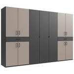 DREHTÜRENSCHRANK  in Graphitfarben, Sahara  - Schwarz/Graphitfarben, KONVENTIONELL, Holzwerkstoff/Kunststoff (313/208/58cm) - Carryhome