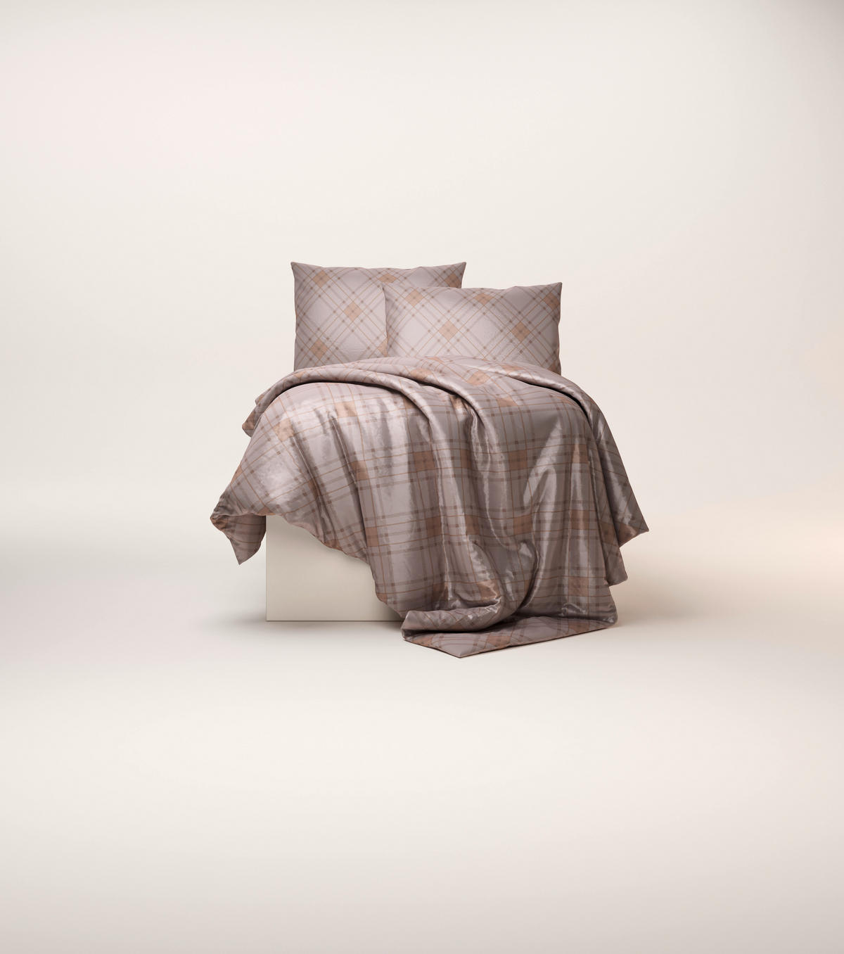 POVLEČENÍ satén šedohnědá 200/200 cm - šedohnědá, Design, textil (200/200cm) - Ambia Home
