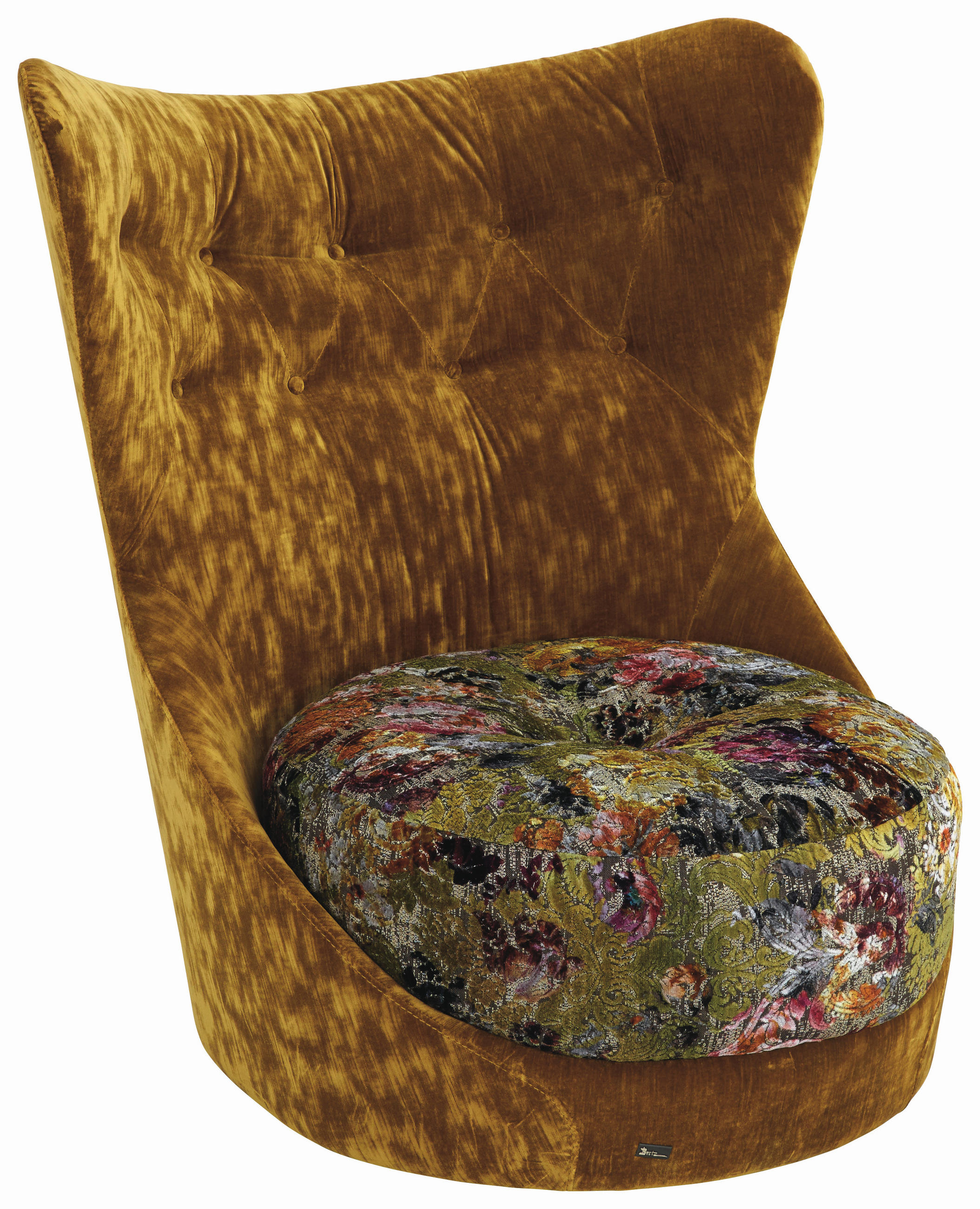 SESSEL in Samt Multicolor  - Multicolor, Trend, Textil/Metall (90/101/98cm) - Bretz