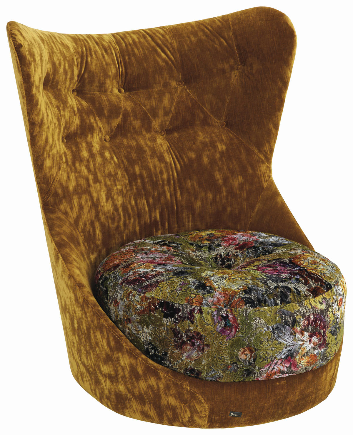 SESSEL in Samt Multicolor  - Multicolor, Trend, Textil/Metall (90/101/98cm) - Bretz
