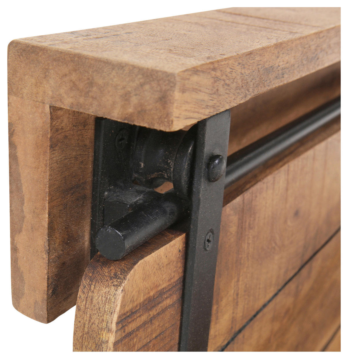 WANDBOARD Mangoholz massiv Naturfarben  - Naturfarben, KONVENTIONELL, Holz/Metall (100/38/25cm) - Landscape