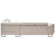 ECKSOFA in Webstoff Taupe  - Taupe/Schwarz, Design, Textil/Metall (280/235cm) - Hom`in