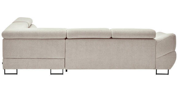 ECKSOFA in Webstoff Taupe  - Taupe/Schwarz, Design, Textil/Metall (280/235cm) - Hom`in