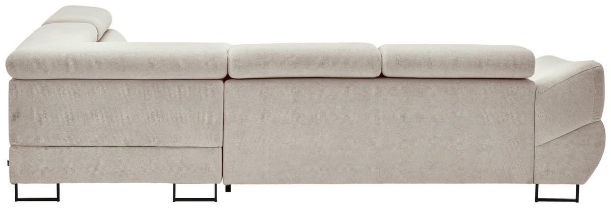 ECKSOFA in Webstoff Taupe  - Taupe/Schwarz, Design, Textil/Metall (280/235cm) - Hom`in