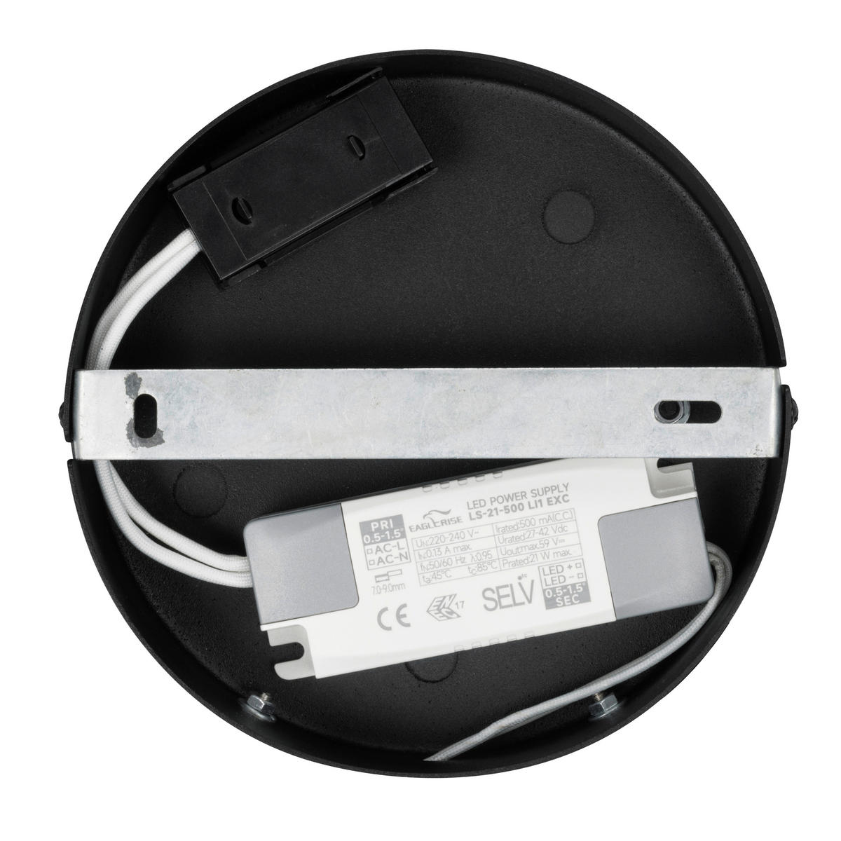 LED-DECKENLEUCHTE 45/8 cm   - Schwarz, LIFESTYLE, Kunststoff/Metall (45/8cm) - Novel
