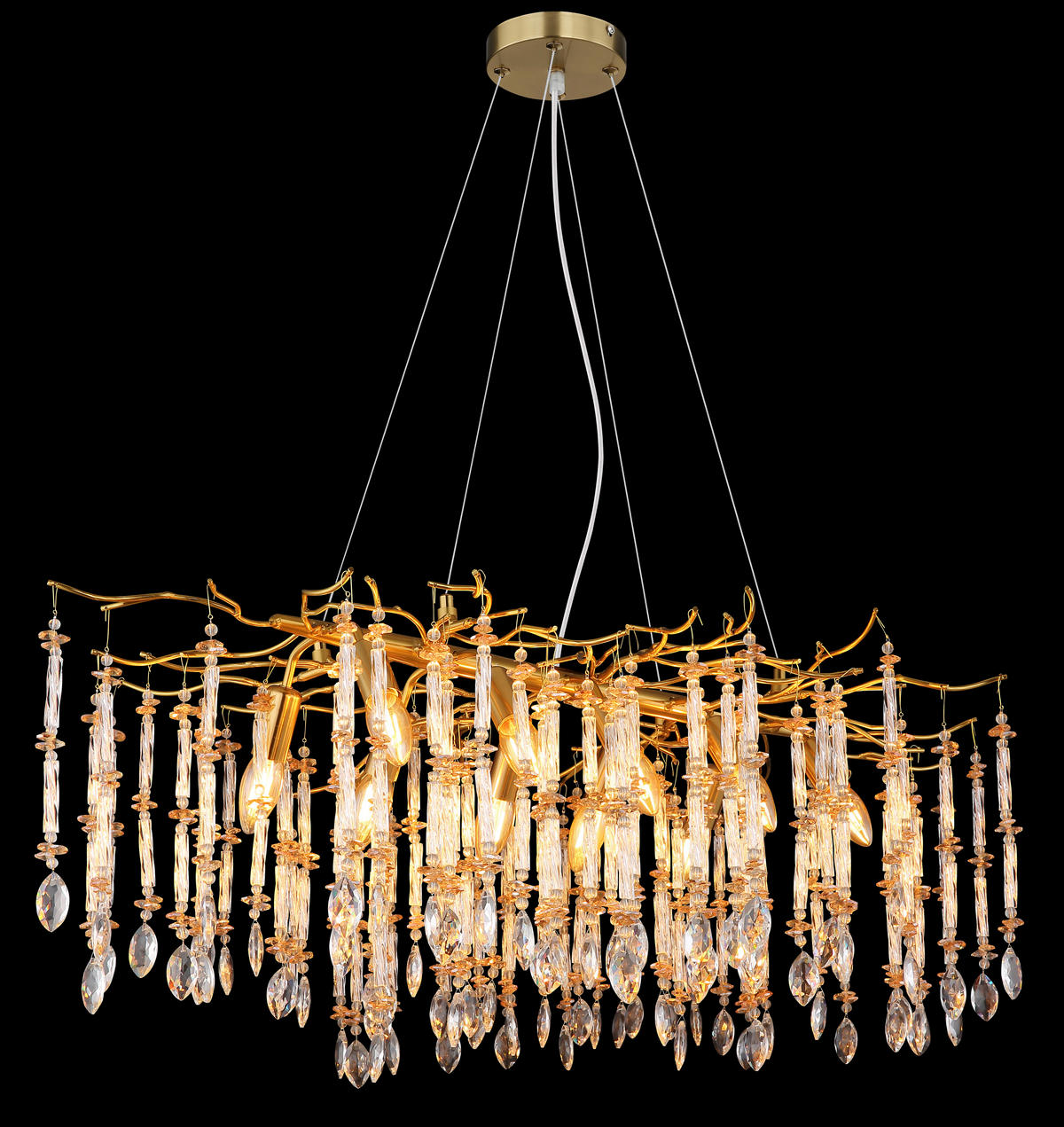 HÄNGELEUCHTE 100/60/120 cm  - Klar/Transparent, Design, Glas/Kunststoff (100/60/120cm) - Globo