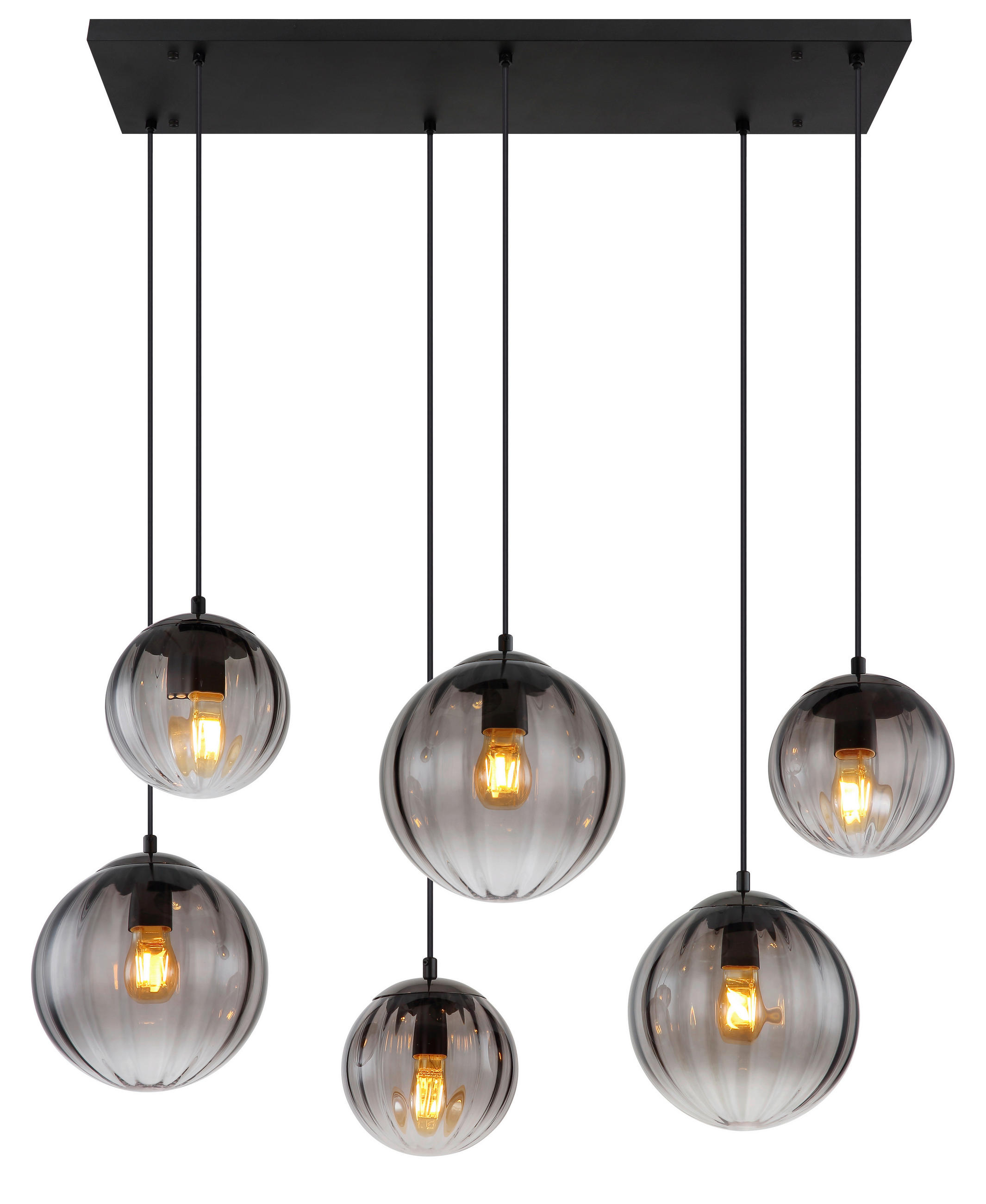 ZÁVESNÉ SVIETIDLO, 93/41/120 cm  - číra/čierna, Design, kov/plast (93/41/120cm) - Globo