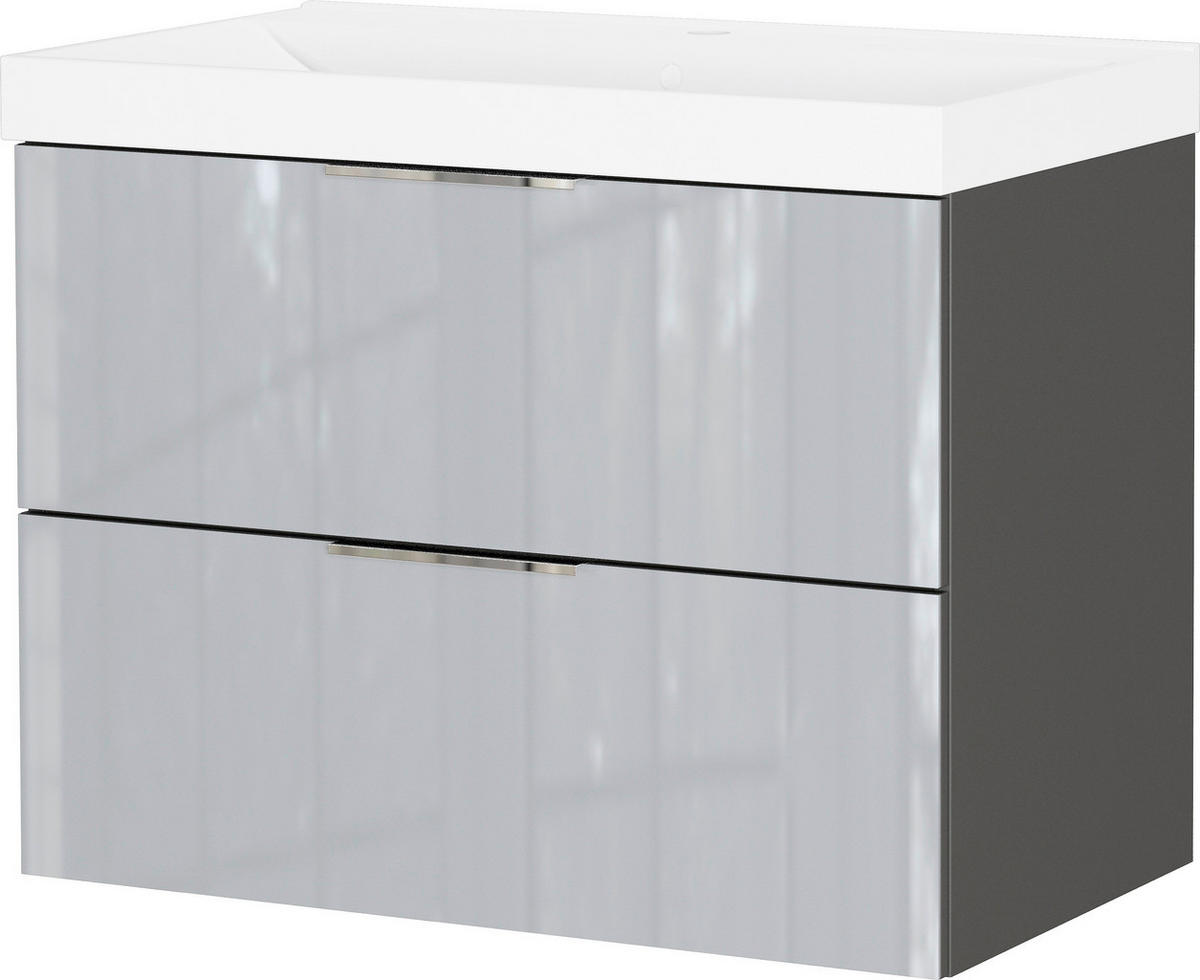 WASCHTISCHKOMBI  - Chromfarben/Silberfarben, Design, Glas/Keramik (81/65/46cm) - Germania